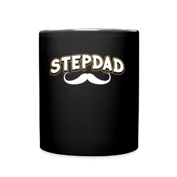 Stiefvater Stepdad Stiefpapa Vatertag - Tasse einfarbig - Schwarz - Vorne