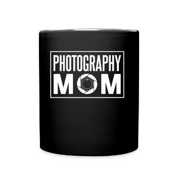 Fotografin Mama Fotografie Mutter Kamera - Tasse einfarbig - Schwarz - Vorne