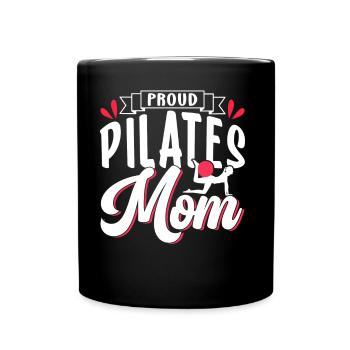 Proud Pilates Mama Lover Mother Mommy - Full Colour Mug - black - Front