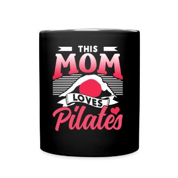 Cette mère aime Pilates MamanMon amant - Mug uni - noir - Devant