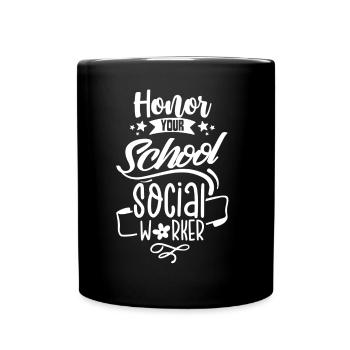 Ehre Deinen Schulsozialarbeiter Schulsozialarbeit - Tasse einfarbig - Schwarz - Vorne
