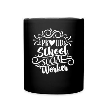 Proud school social worker school social work - Full Colour Mug - black - Front