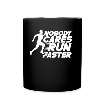 No one cares about running fast runners - Full Colour Mug - black - Front