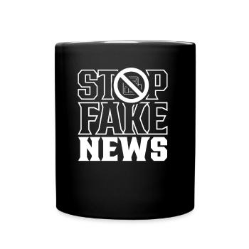 Stop fake news Press law Press freedom - Full Colour Mug - black - Front