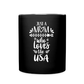 Seulement une mère qui aime les États-Unis États-Unis Amérique - Mug uni - noir - Devant