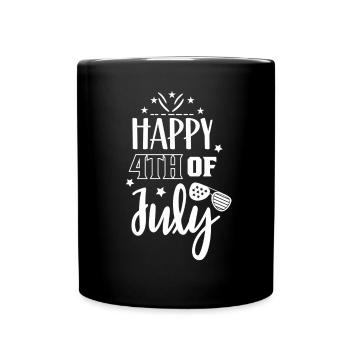 Happy 4 July Happy 4Th Of July USA America US - Full Colour Mug - black - Front