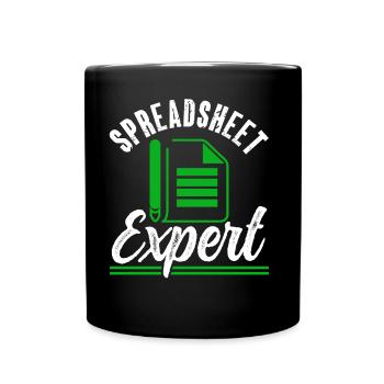 Spreadsheet Expert Accountant Table Work - Full Colour Mug - black - Front
