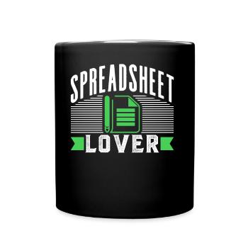 Spreadsheet Lovers Table Spreadsheet - Full Colour Mug - black - Front