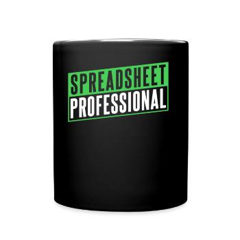 Spreadsheet Professional Accountant Table Work - Full Colour Mug - black - Front