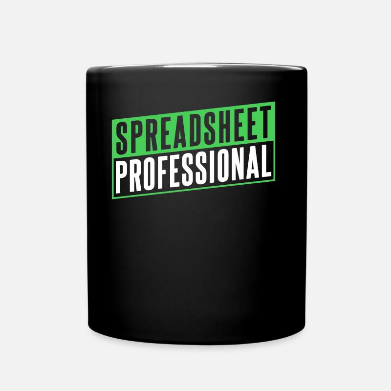 Spreadsheet Professional Accountant Table Work - Full Colour Mug - black