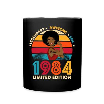 1984 Anniversary Afro Woman Limited Edition - Full Colour Mug - black - Front