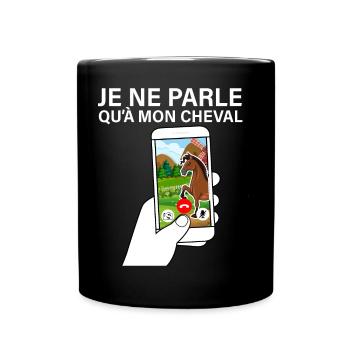 Cheval Mon Ami Idée Cadeau Equitation - Mug uni - noir - Devant
