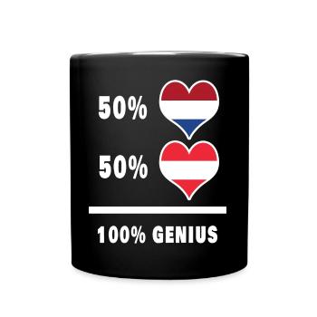 Österreich und Niederlande genial / Geschenk - Tasse einfarbig - Schwarz - Vorne