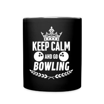 Keep calm and go bowling tshirt - Full Colour Mug - black - Front