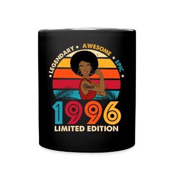 Geburtstag 1996 Afro Woman Limited Edition - Tasse einfarbig - Schwarz - Vorne