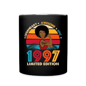 Geburtstag 1997 Afro Damen Limited Edition - Tasse einfarbig - Schwarz - Vorne