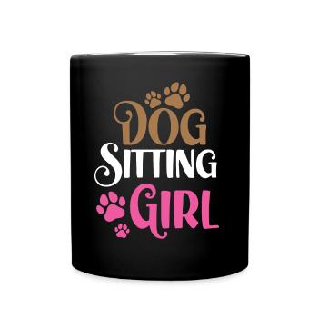 Hundesitterin Mädchen Hundesitting Dog Sitting - Tasse einfarbig - Schwarz - Vorne