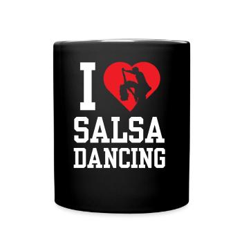 I Love Salsa Dancing Dancer Dance Hobby - Full Colour Mug - black - Front