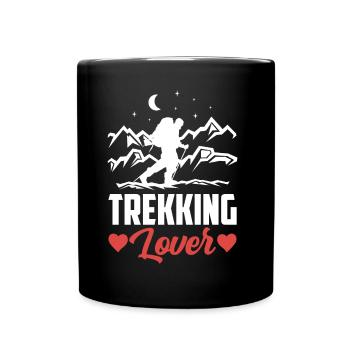 Trekking Liebhaber Wanderung Wanderer Wandern - Tasse einfarbig - Schwarz - Vorne