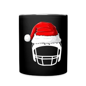 Weihnachts Footballhelm Weihnachten Football - Tasse einfarbig - Schwarz - Vorne
