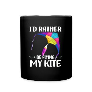 Drachen steigen lassen | Drachensteigen Geschenke - Tasse einfarbig - Schwarz - Vorne