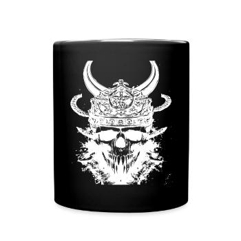 Wikinger Schädel - Tasse einfarbig - Schwarz - Vorne