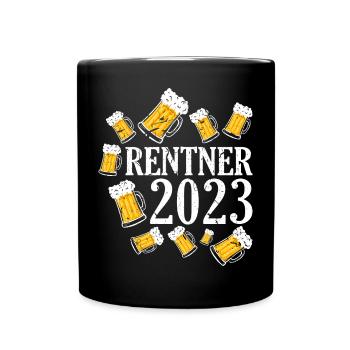 Rentner 2023 Ruhestand Bier Rente - Tasse einfarbig - Schwarz - Vorne