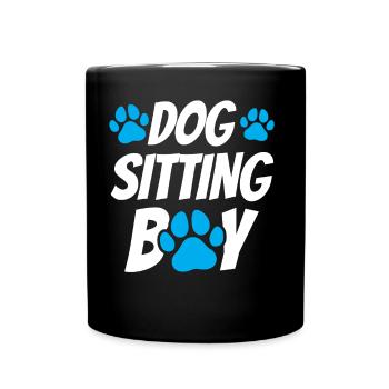 Dog Sitter Boy Dog Sitting Dog Sitting Dog - Mug uni - noir - Devant