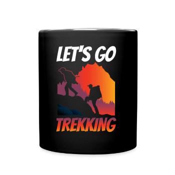 Partons trekking amateurs de randonnée randonneurs - Mug uni - noir - Devant