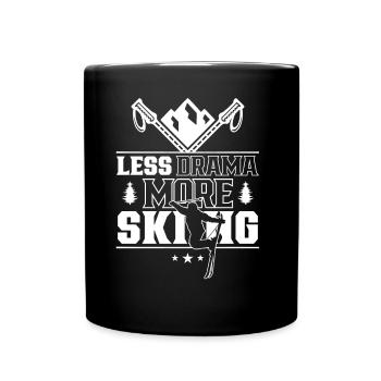 Moins de drame Plus de skieurs skieurs skieurs skis - Mug uni - noir - Devant