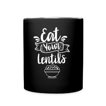 Eat Your Lentils Lentil Soup Eat - Full Colour Mug - black - Front