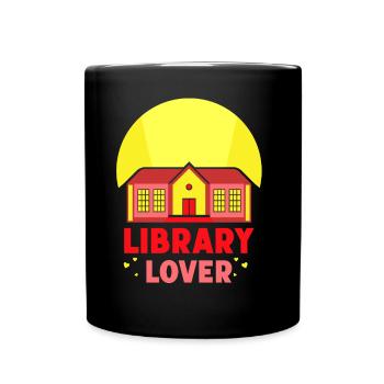 Bibliothek Liebhaber Sprüche Bücher Bibliothekar - Tasse einfarbig - Schwarz - Vorne