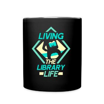 La vie à la bibliothèque Bibliothécaire de livres - Mug uni - noir - Devant