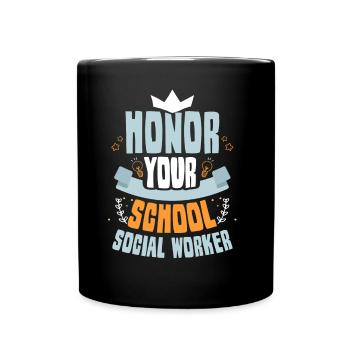 Honorez votre école Travailleur social en travail social scolaire - Mug uni - noir - Devant