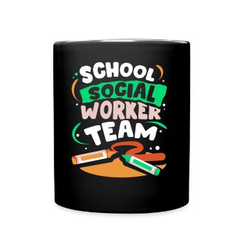 Équipe de travailleurs sociaux en milieu scolaire École de travail social - Mug uni - noir - Devant