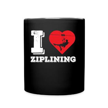 Ich Liebe Ziplining Sport Zipline Seilrutsche - Tasse einfarbig - Schwarz - Vorne