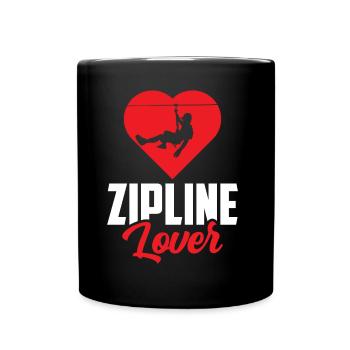 Zipline-Liebhaber Zipline Seilrutsche Ziplining - Tasse einfarbig - Schwarz - Vorne