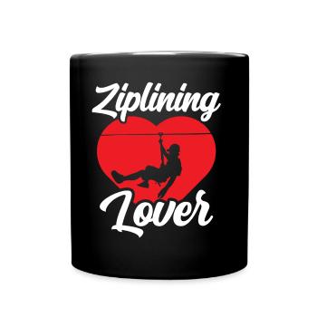 Ziplining Liebhaber Sport Zipline Seilrutsche - Tasse einfarbig - Schwarz - Vorne