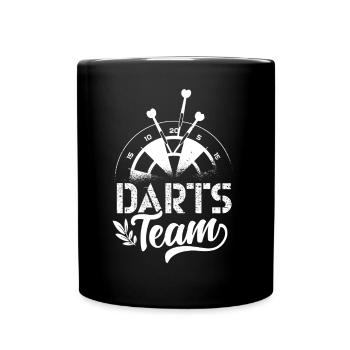 Darts Team Dart Dartverein Dartmannschaft - Tasse einfarbig - Schwarz - Vorne