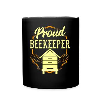 Proud Beekeeper Honey Bee Beekeeper Beekeeping - Full Colour Mug - black - Front
