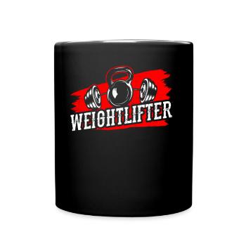 Weightlifting Fitness Gym Weightlifting Workout - Full Colour Mug - black - Front