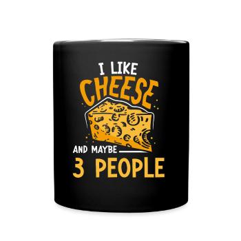 J’aime le fromage et peut-être 3 personnes amateurs sucrés - Mug uni - noir - Devant