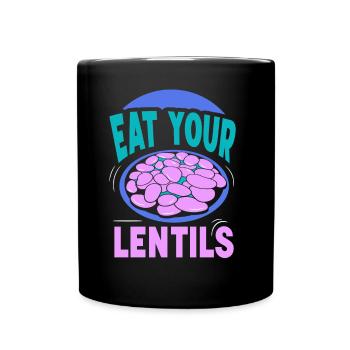 Eat Your Lentil Lentil Soup Food - Full Colour Mug - black - Front