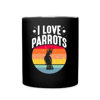 I Love Parrot Animal Parrot Cute Pet - Full Colour Mug - black - Front
