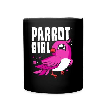 Parrot Girl Parrot Pet Cute Animal - Full Colour Mug - black - Front