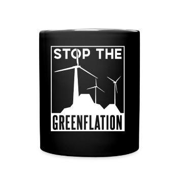 Stop Greenflation Green Inflation Energy - Full Colour Mug - black - Front