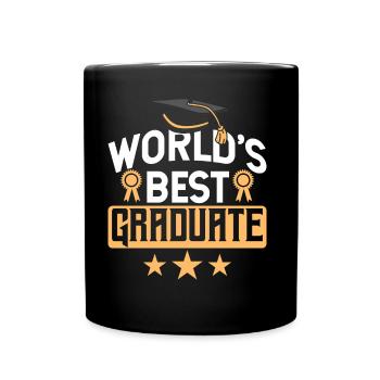World's Best Graduate Graduation Celebration - Full Colour Mug - black - Front