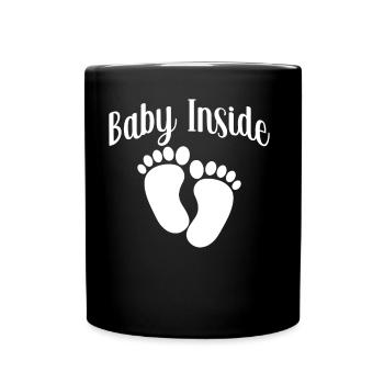 Baby Inside Pregnant Baby Inside Announcement - Full Colour Mug - black - Front