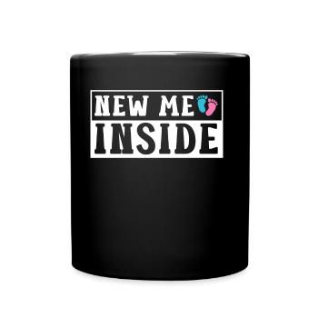 The New Me Inside Cute Baby Inside Pregnant - Full Colour Mug - black - Front