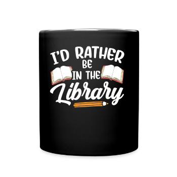 Je préférerais être dans la bibliothèque Livres - Mug uni - noir - Devant
